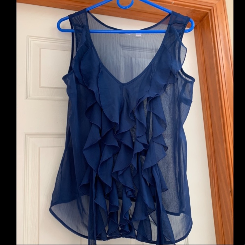 🆕 New York & Company- Blue Ruffled Blouse